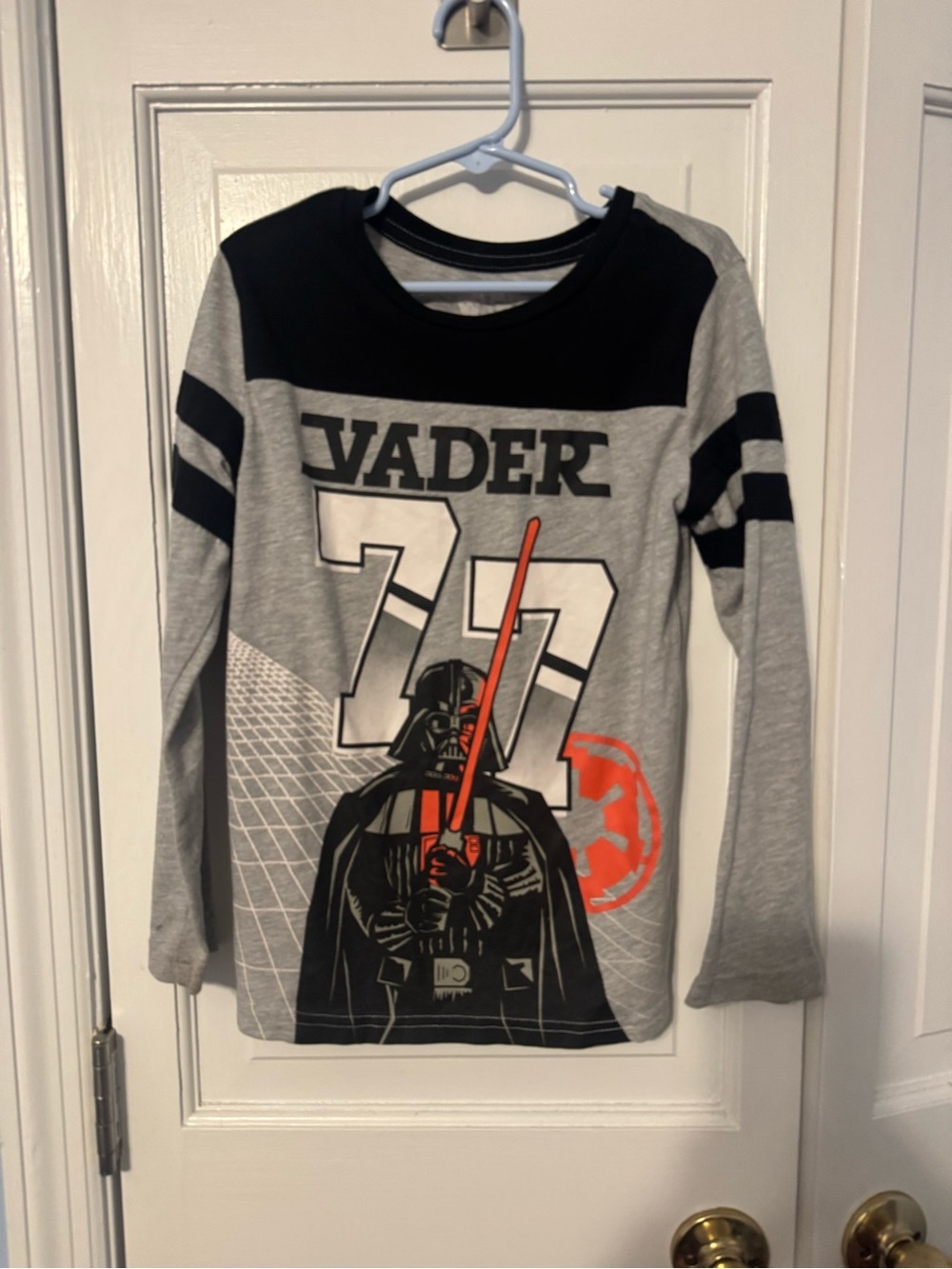 Star Wars Darth Vader Boys Long Sleeve Shirt - Size 7 - Vader 77 Jersey Tee